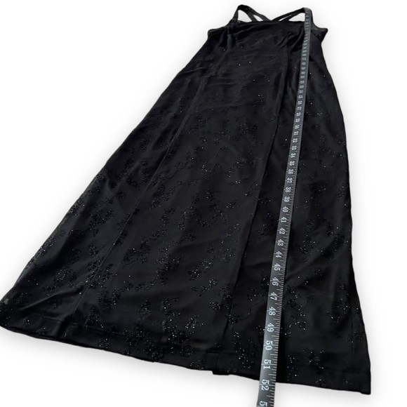 90's CDC Vintage Formal Evening Dress Black Prom Dress Goth Glitter Long Size 8 - Picture 10 of 13